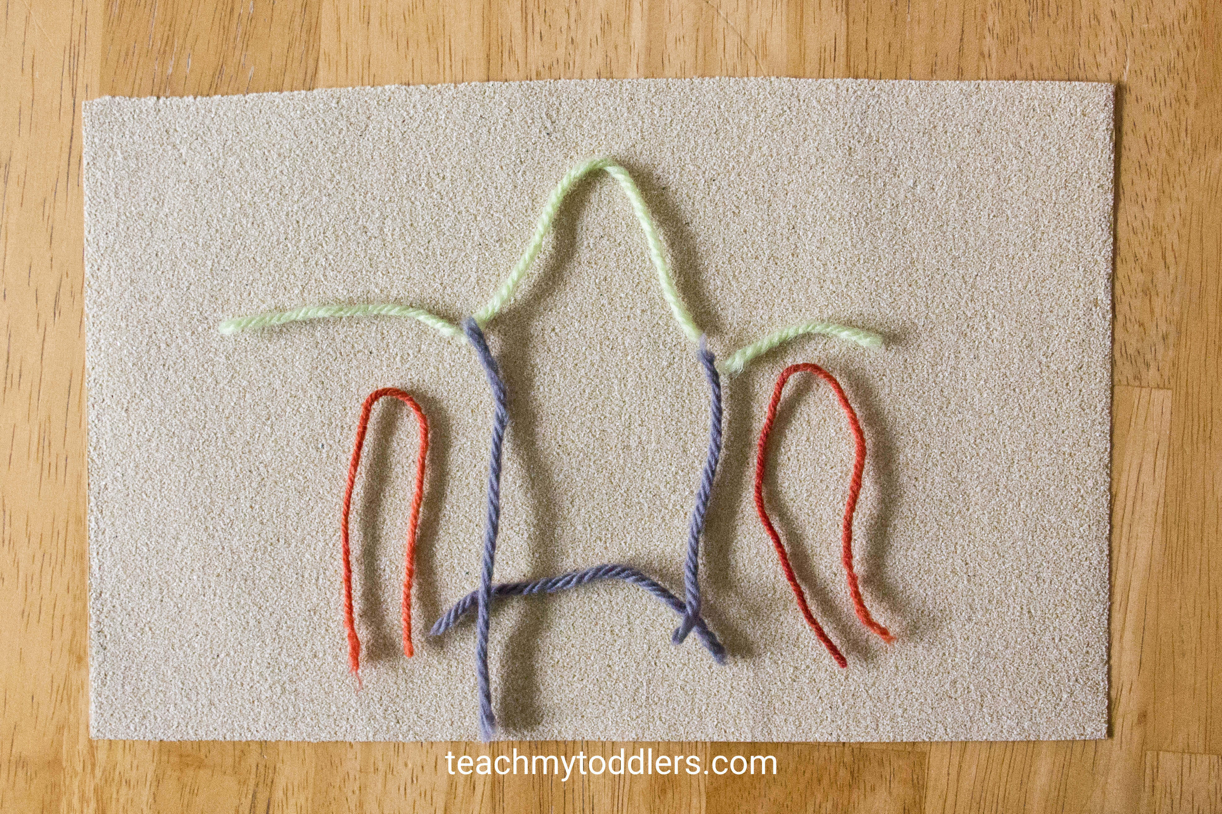 Fun activity for toddlers for general conference using yarn and sand paper