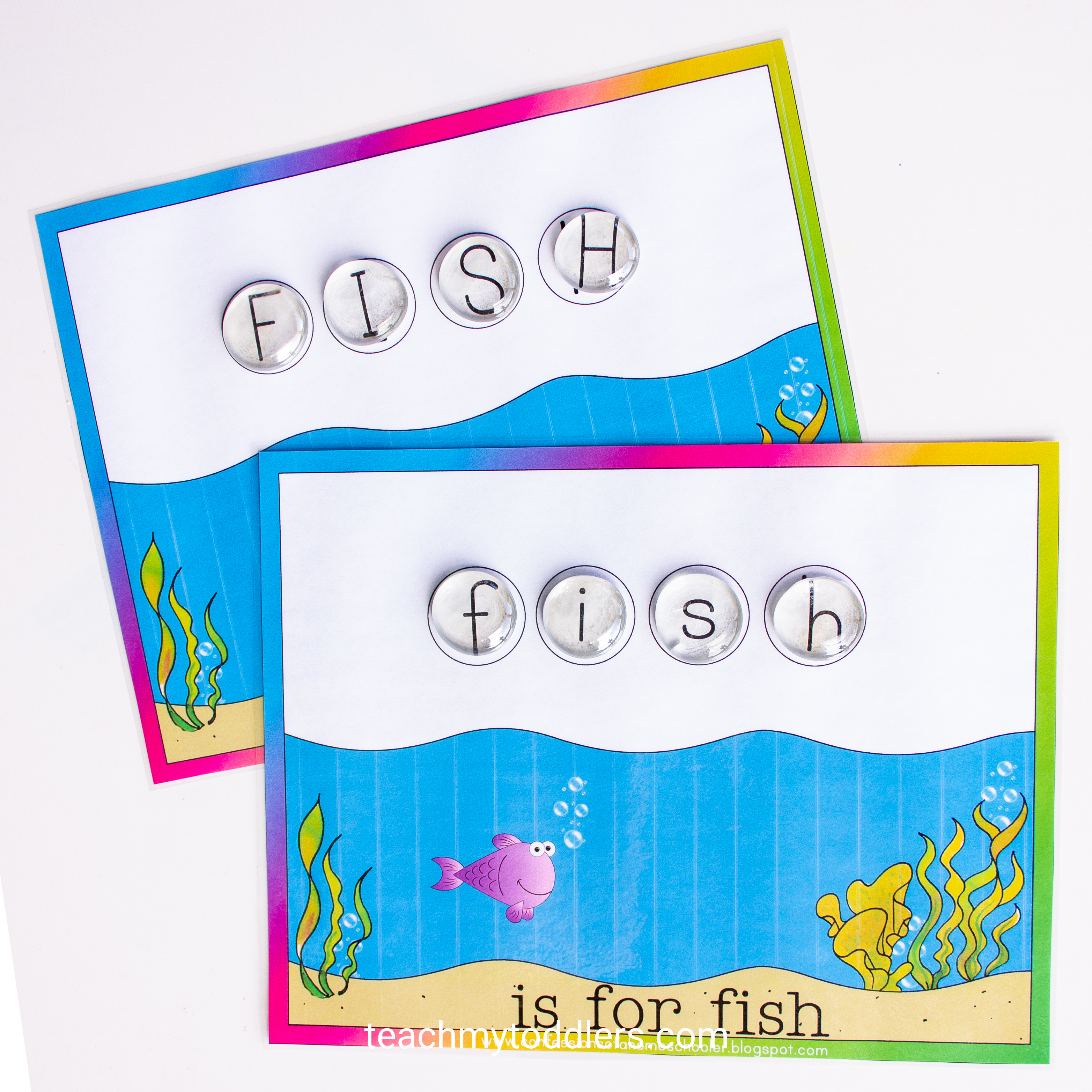 Teach your toddlers letters with this flat marble alphabet game