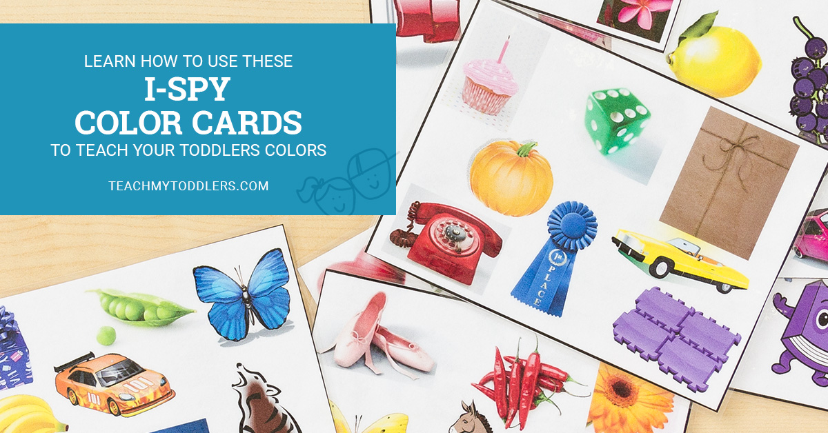 Learn how to use these ispy color cards to teach your toddlers colors