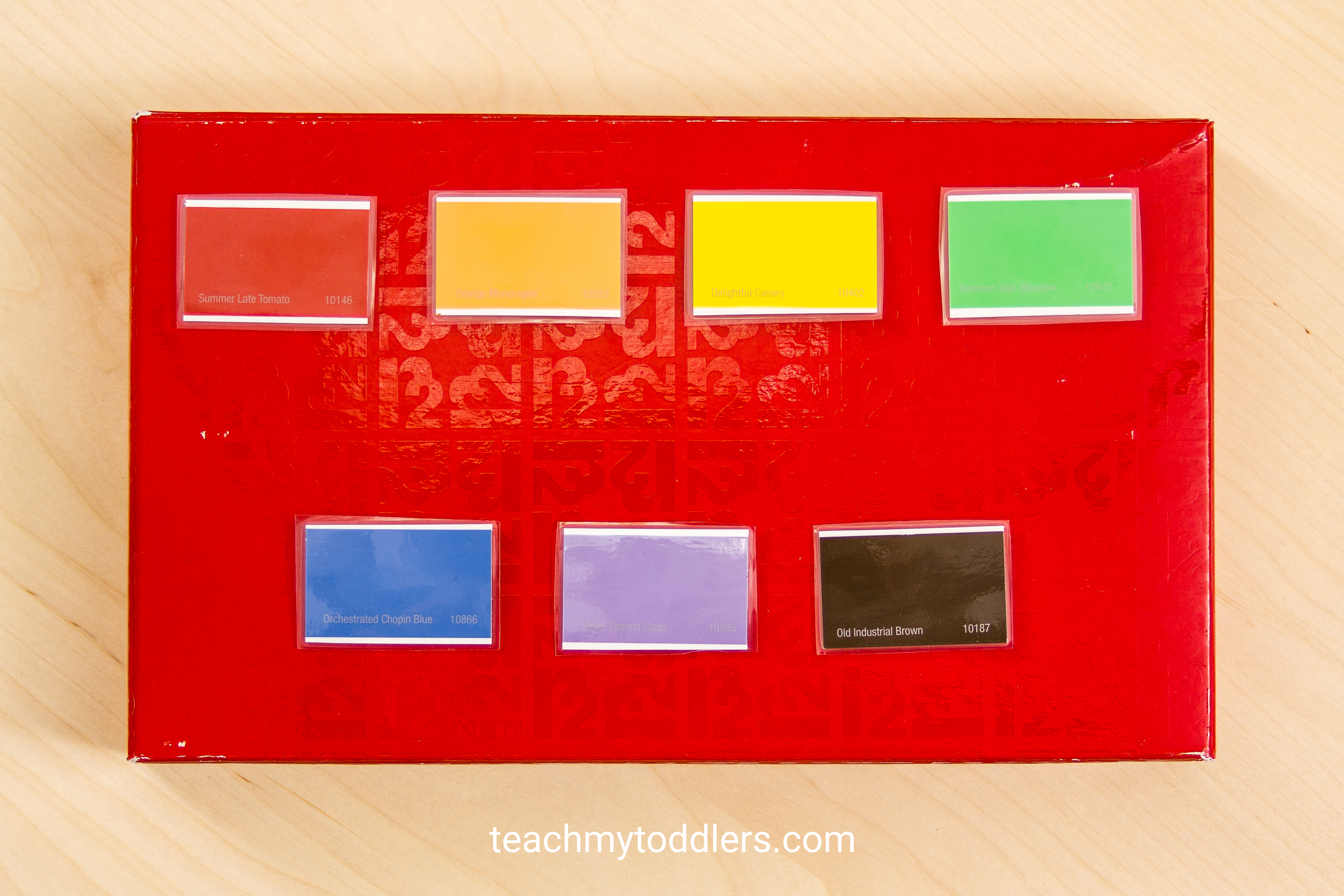 Teach your toddlers colors with this fun activity using paint chips