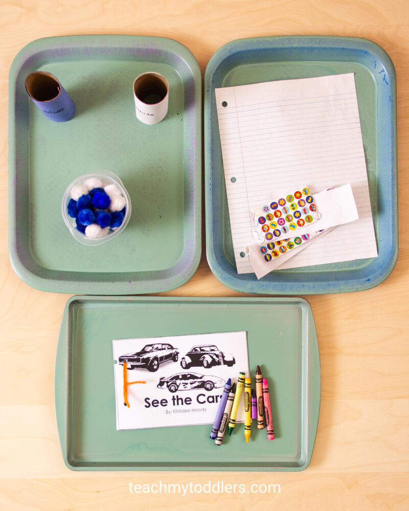 Car Themed Toddler School Trays - Teach My Toddlers