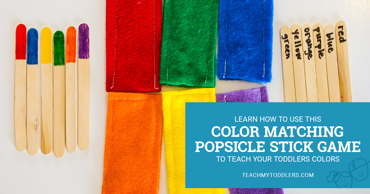 Color Games for Toddlers — Popsicle Stick Color Matching Game