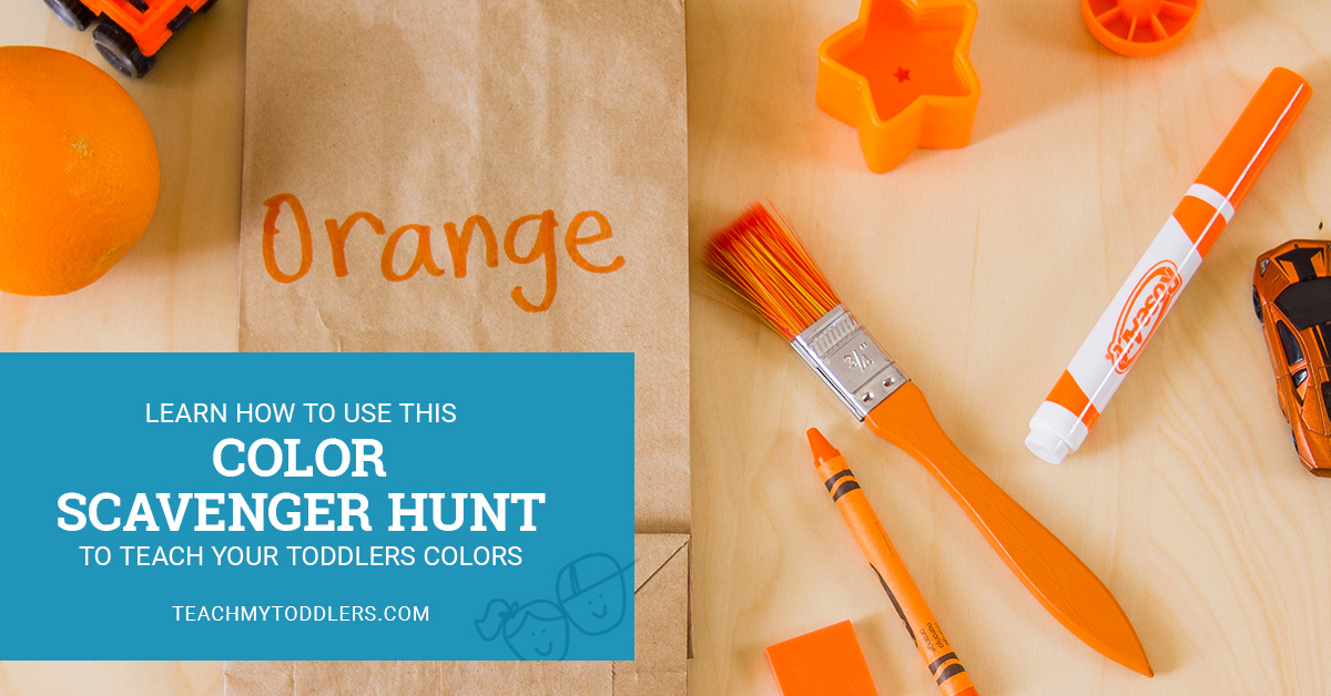 Learn how to use this color scavenger hunt to teach toddlers colors
