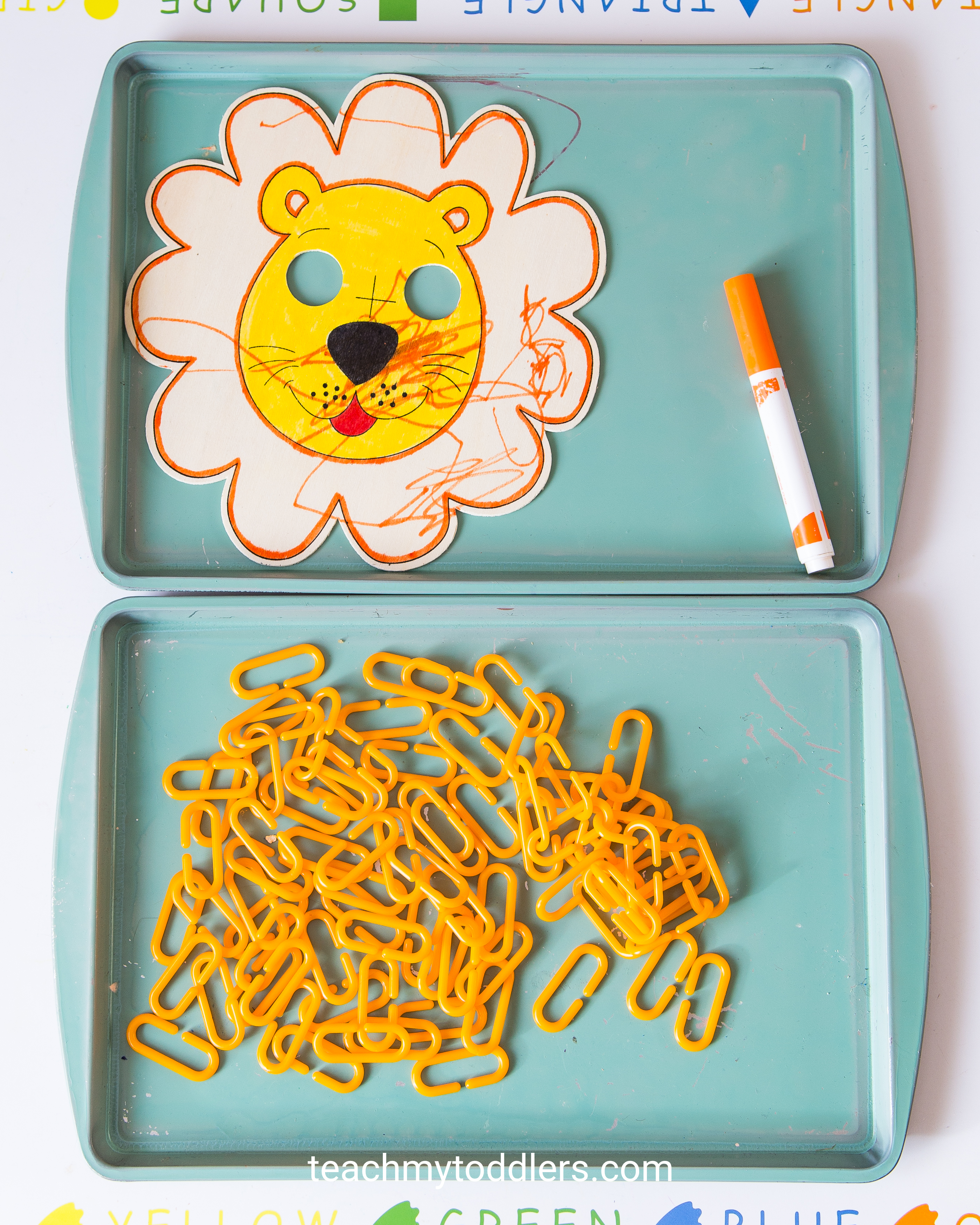 A fun idea to teach your toddler the color orange