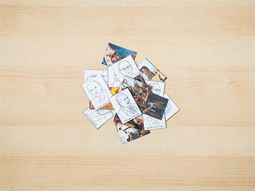 Mixed-up prophet picture cards ready for a General Conference sorting activity for toddlers