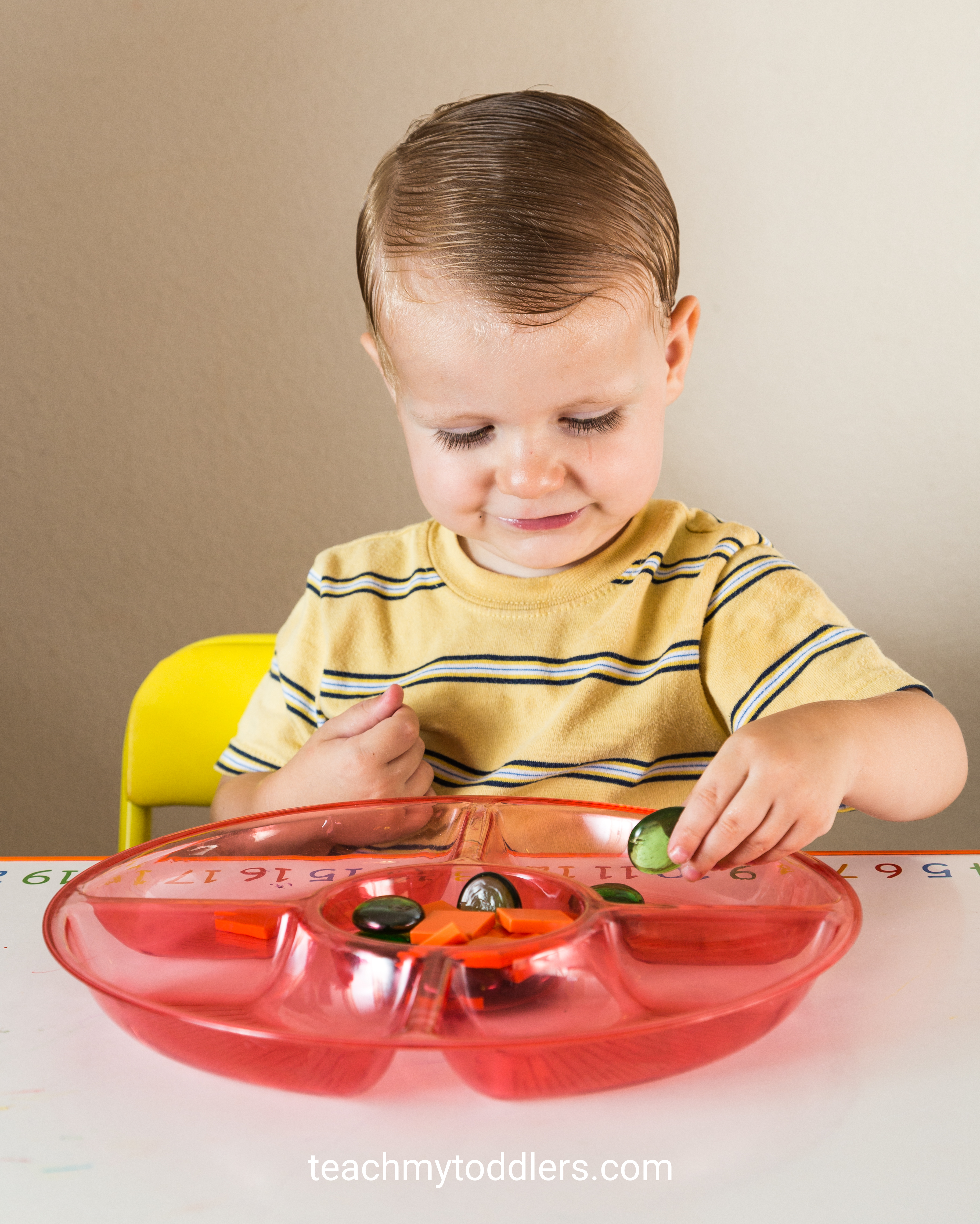 Use these great circle toddler trays to teach your toddlers shapes