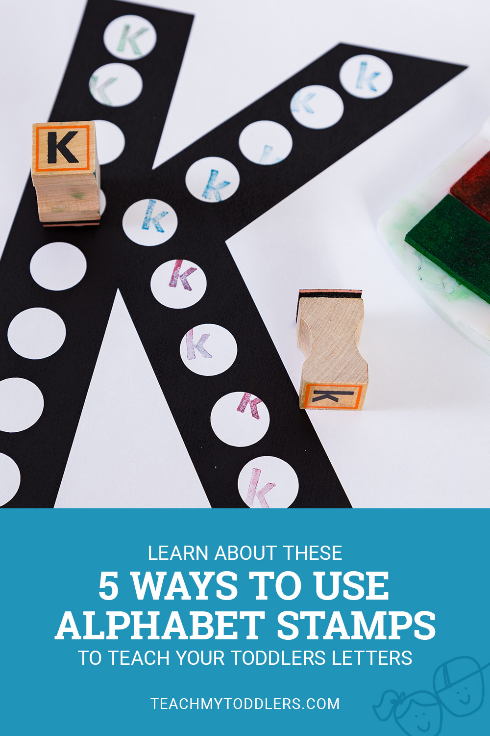 Learn about these 5 ways to use alphabet stamps to teach toddlers letters