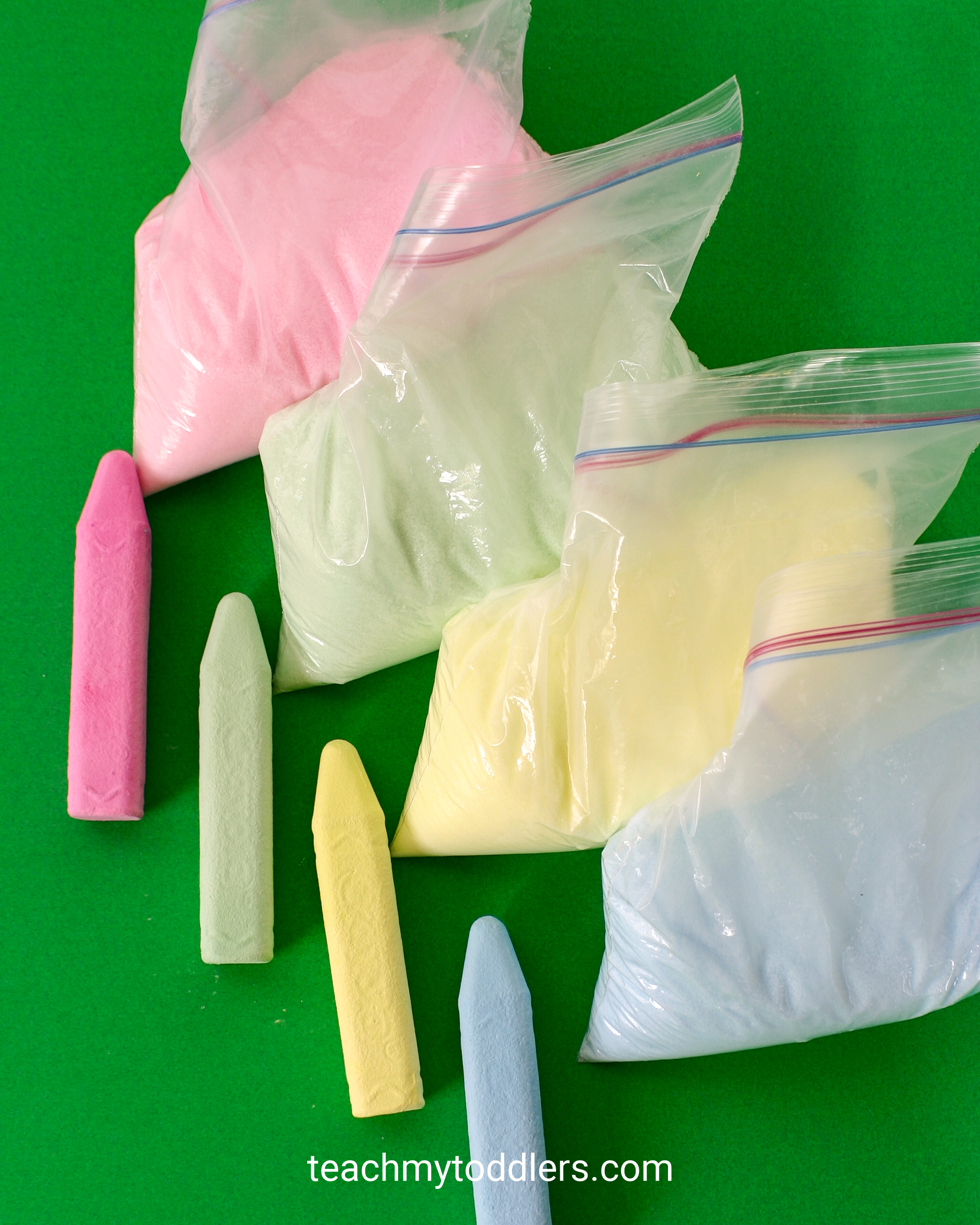 Learn how to make awesome diy colored salt for your teach my toddler projects