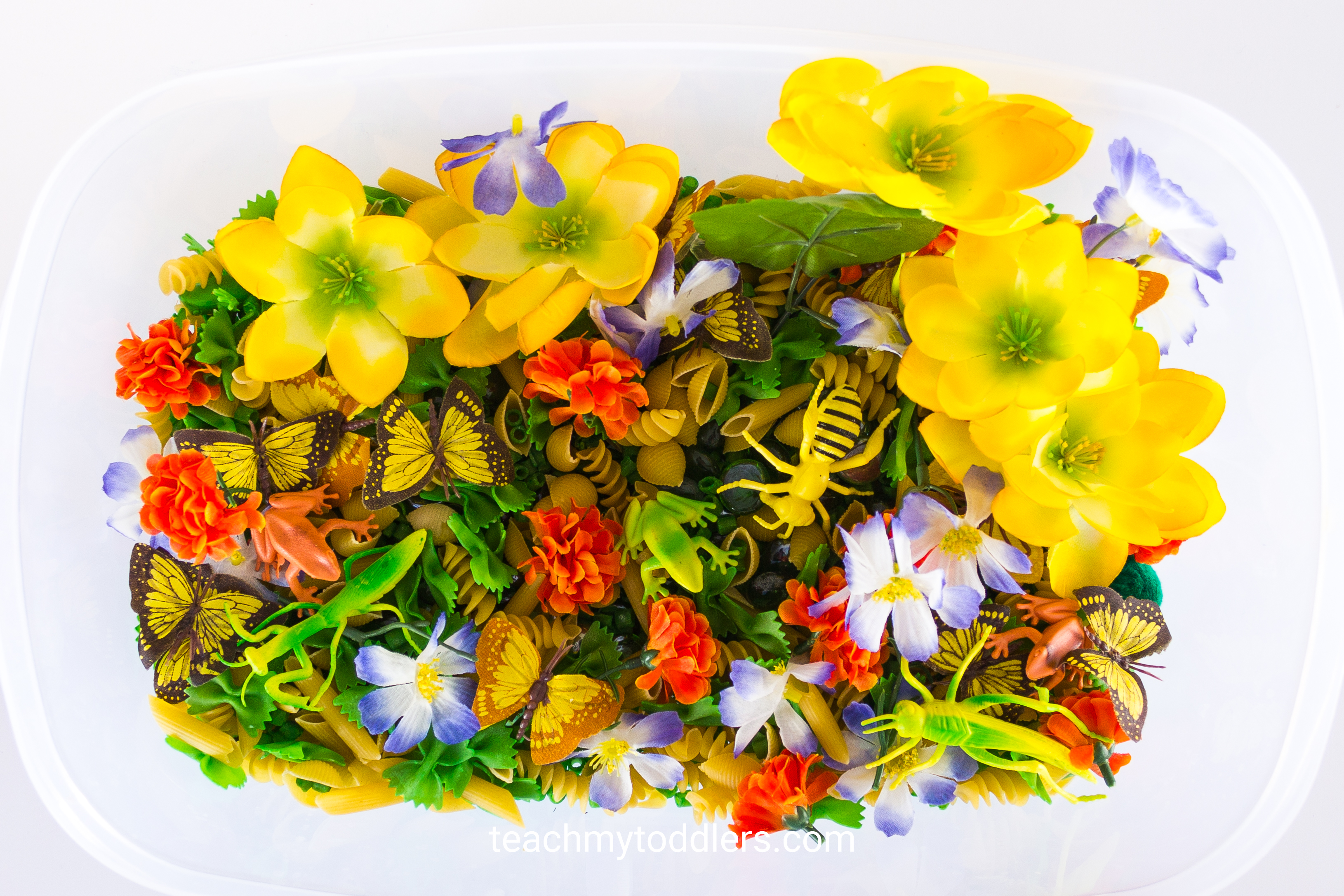 Discover how to use this spring sensory bin to teach your toddlers about spring