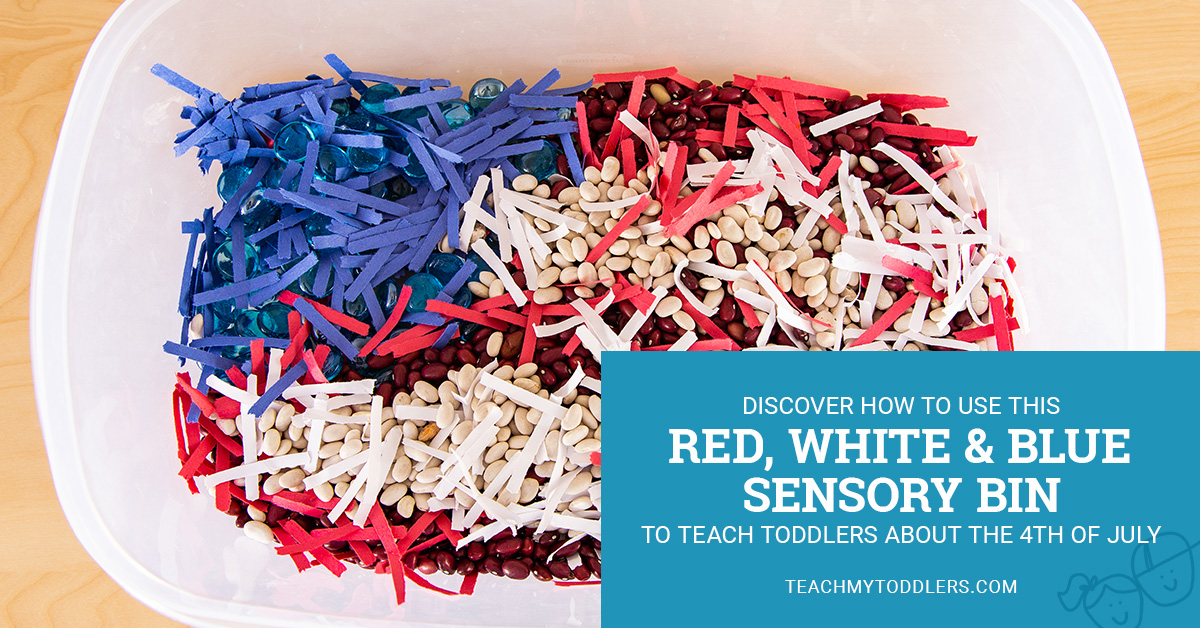 Discover how to use this red, white and blue sensory bin to teach toddlers about the 4th of july