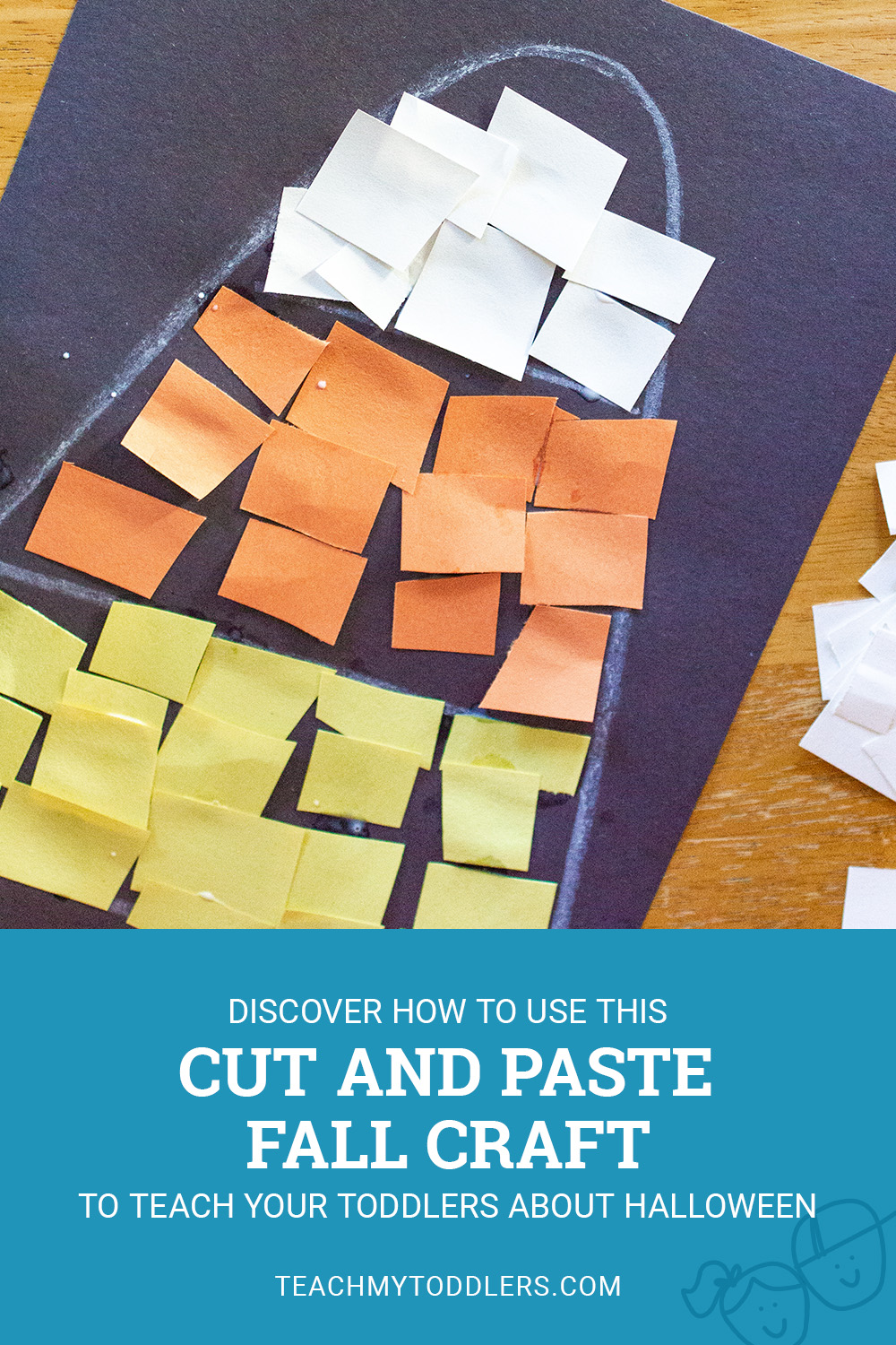 Discover how to use this cut and paste fall activity to teach your toddlers about halloween