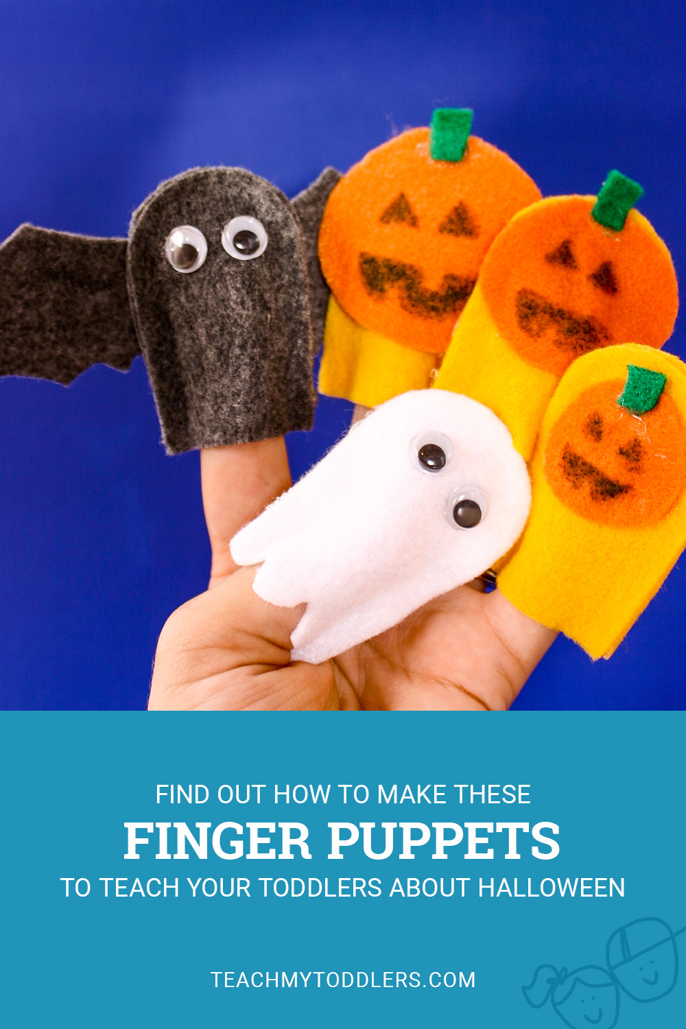 Find out how to make these finger puppets to teach toddlers about halloween