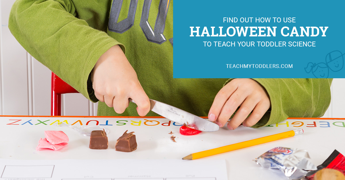 Find out how to use halloween candy to teach your toddler science