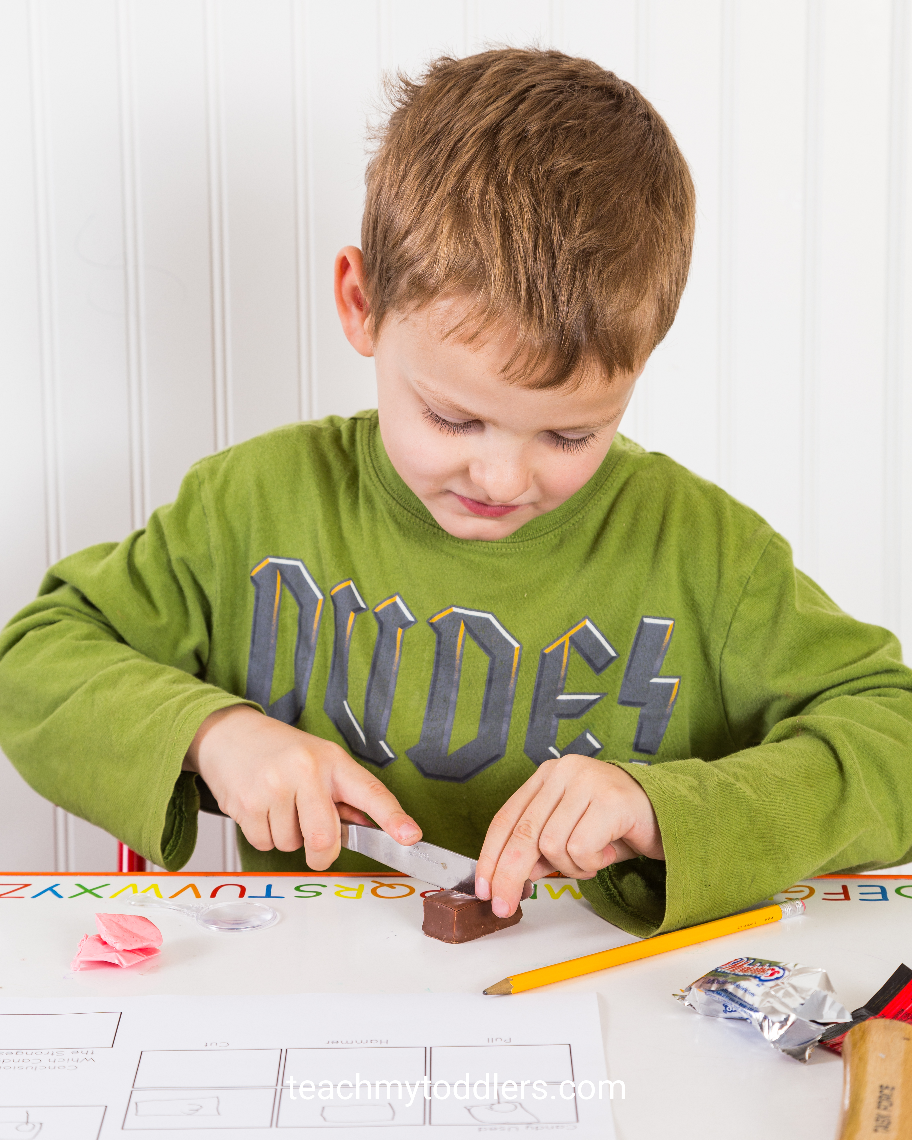 Learn how to use fun halloween candy to teach your toddler science
