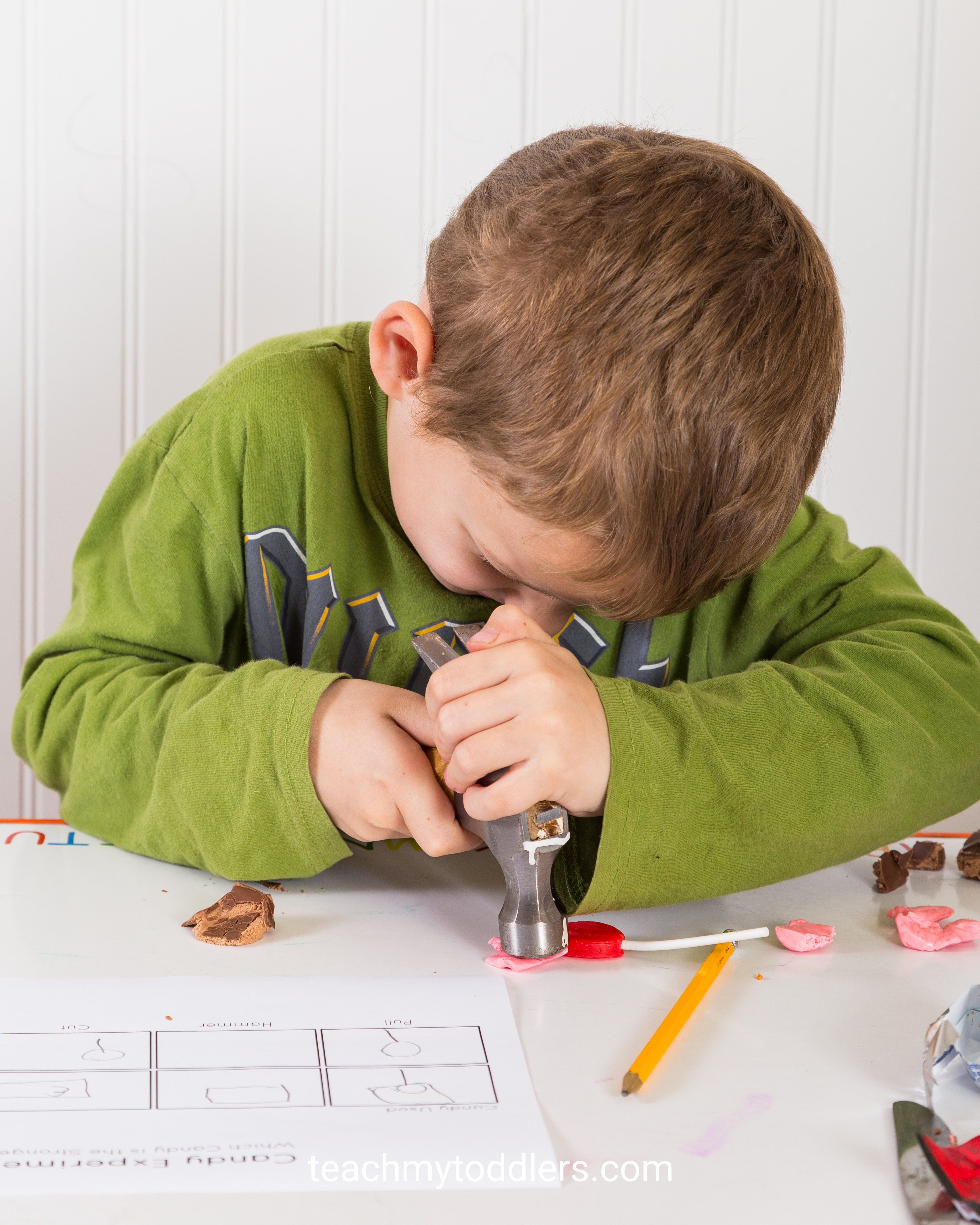 Learn how to use sweet halloween candy to teach your toddler science